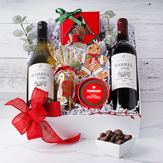 Holiday California Wine and Sweet Treats Gift Basket